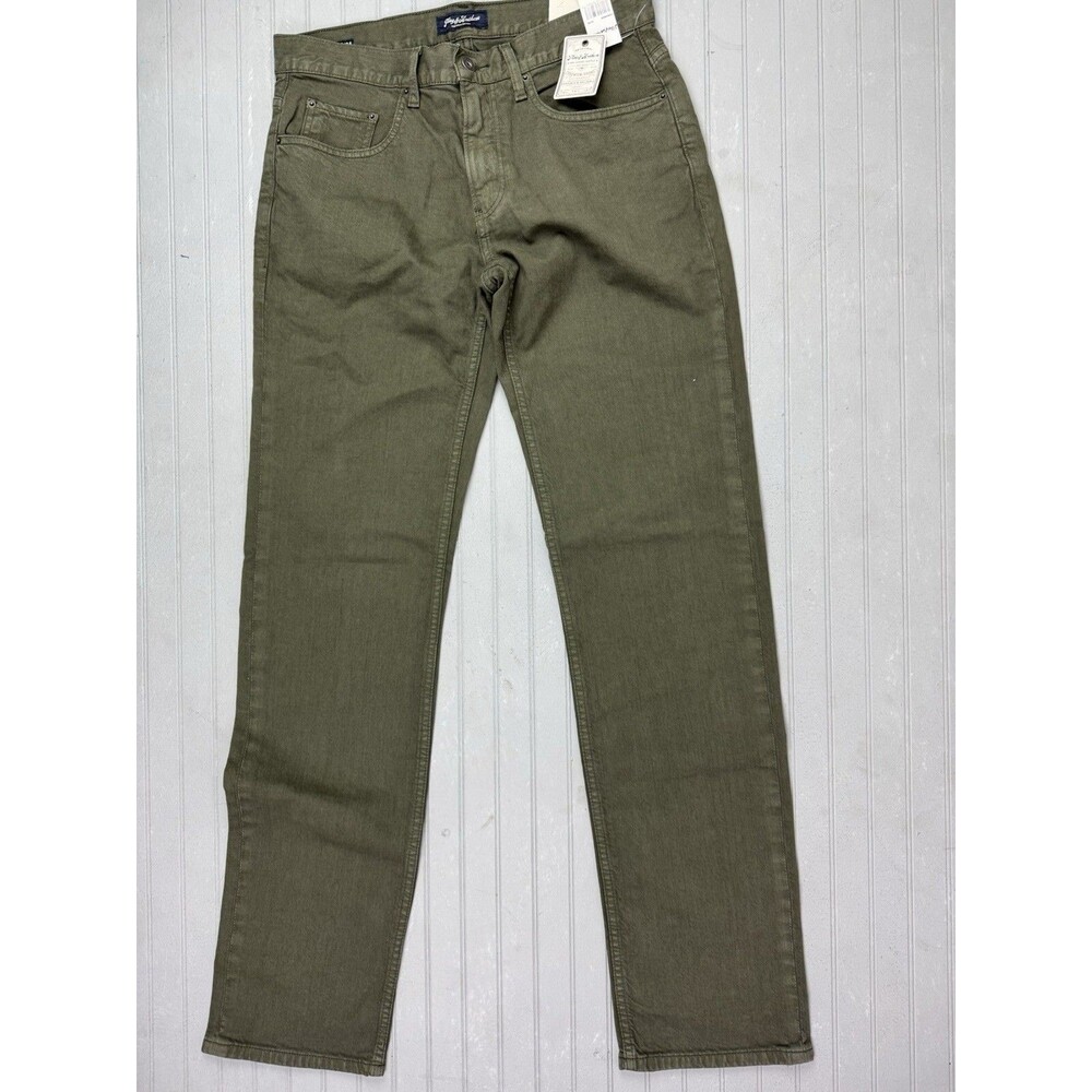 Flag & Anthem Mens Jeans Size 30x34 Olive Green Nashville Straight Stretch